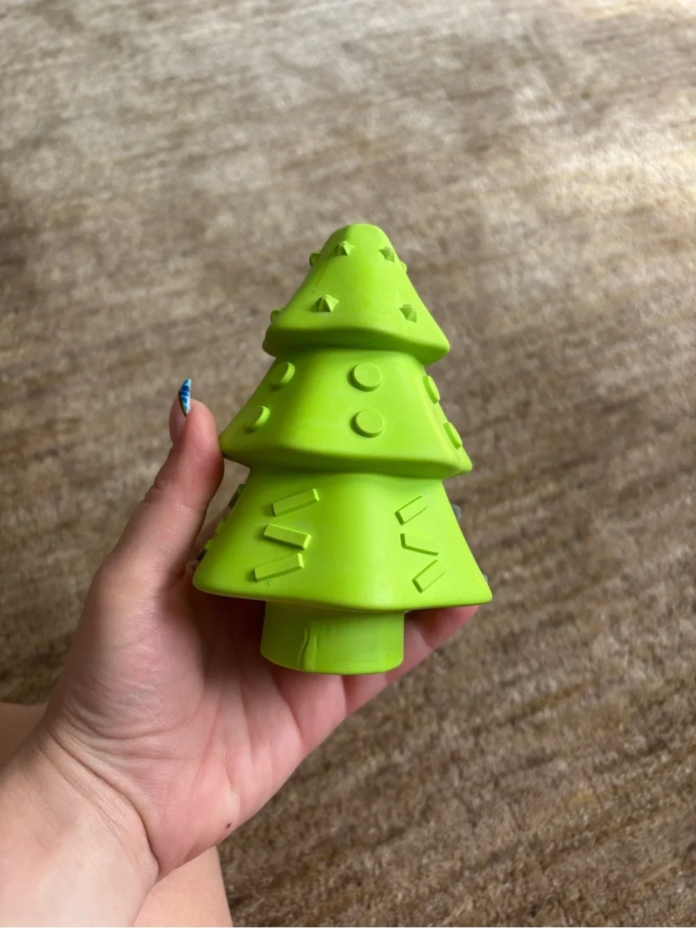 Green tree toy for dogs